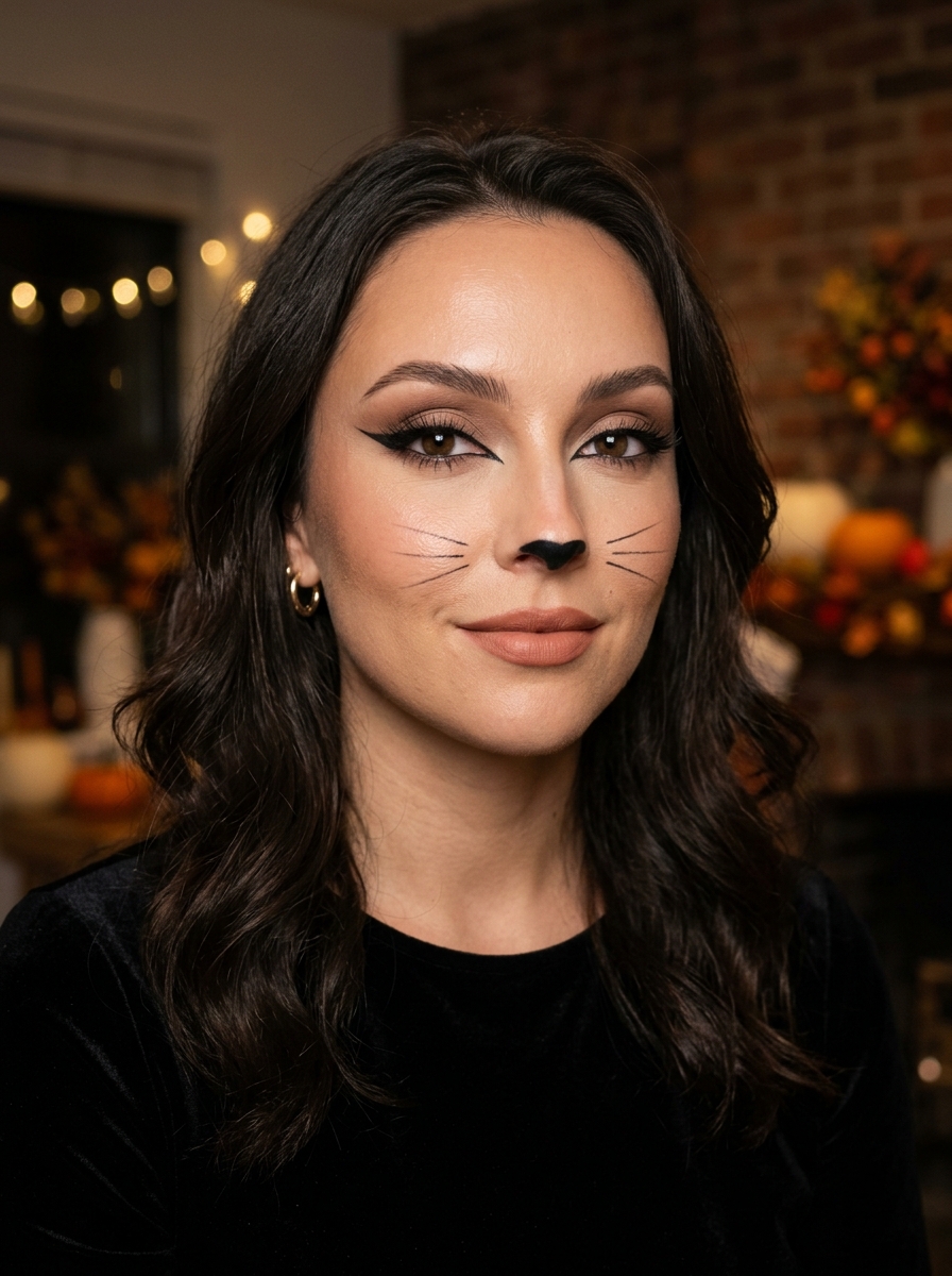 Glam Cat Makeup als Halloween Makeup Ideen für Frauen Inspiration 2026